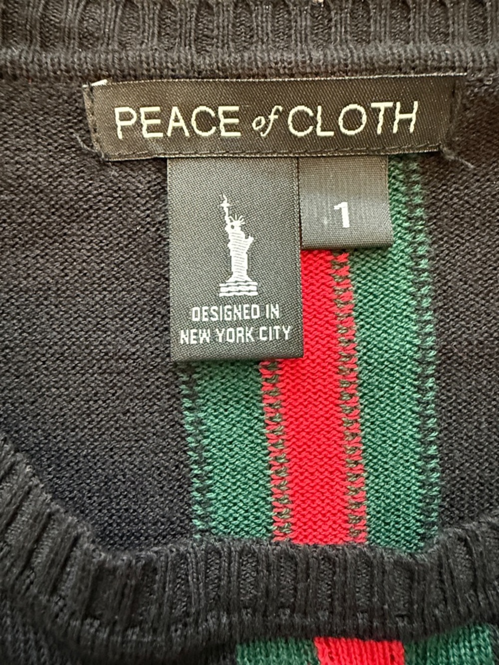 Peace of Cloth black sweater sz 1 - Picture 2 of 5